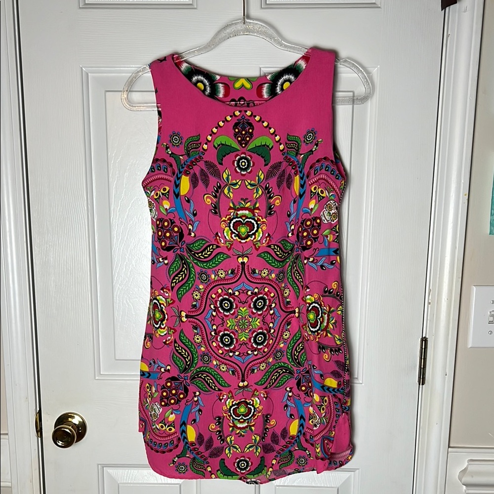 FARM Rio Pink Floral Sleeveless Knee-Length Dress